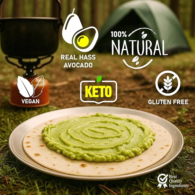 WAKS & SNACKS Freeze Dried Guacamole Classic |100% Fresh Hass Avocados, Perfect for Tortilla Chips | Energizes Camping & Hiking Meals | Vegan, Gluten-Free Guac Dip for Snacks | 2 Avocados | 2 oz, 1-Pack