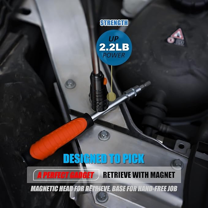 VIBELITE Gifts for Dad, Magnetic Flashlight with Tool Magnetic Lanyard, Telescoping Magnet Pickup Tool, Cool Gadgets Gifts Idea, Birthday Gifts for Men, Handyman, Husband, Boyfriend, Him