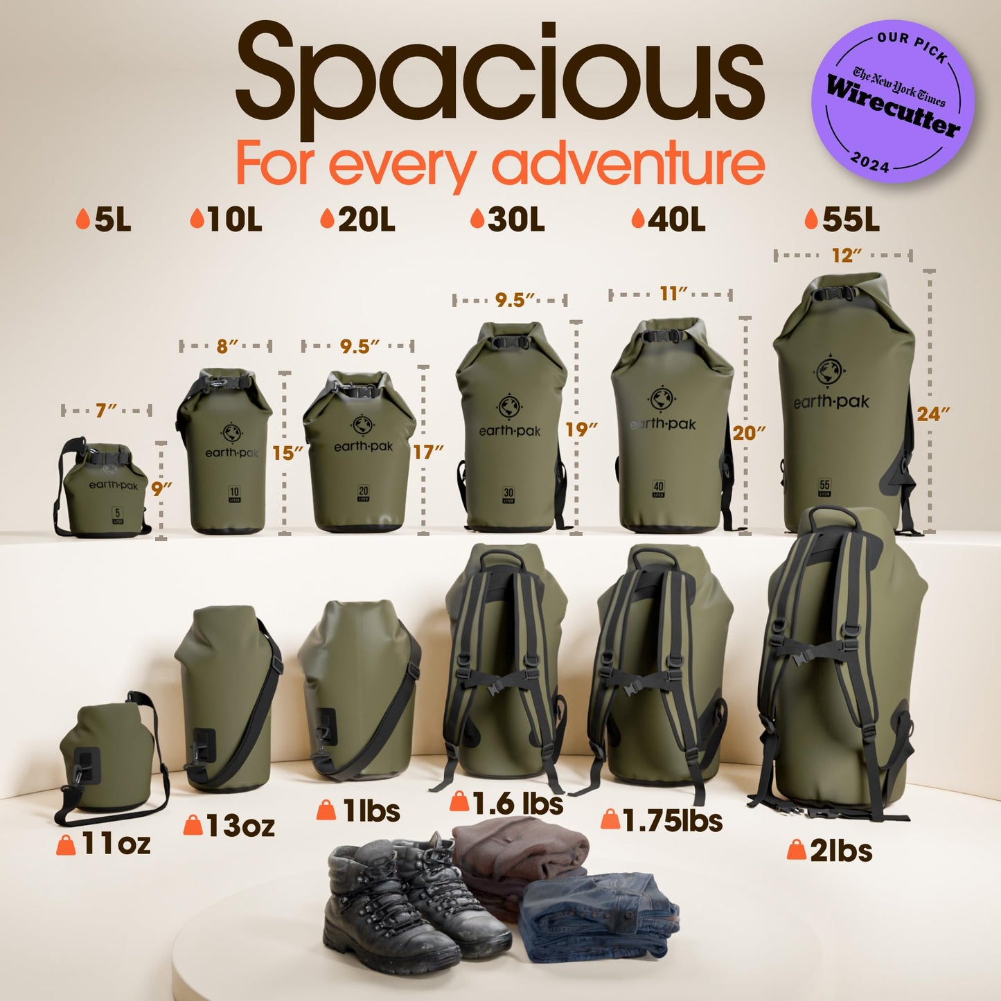 30L Waterproof Dry Bag Backpack - Marine Roll Top Dry Sack for Kayaking