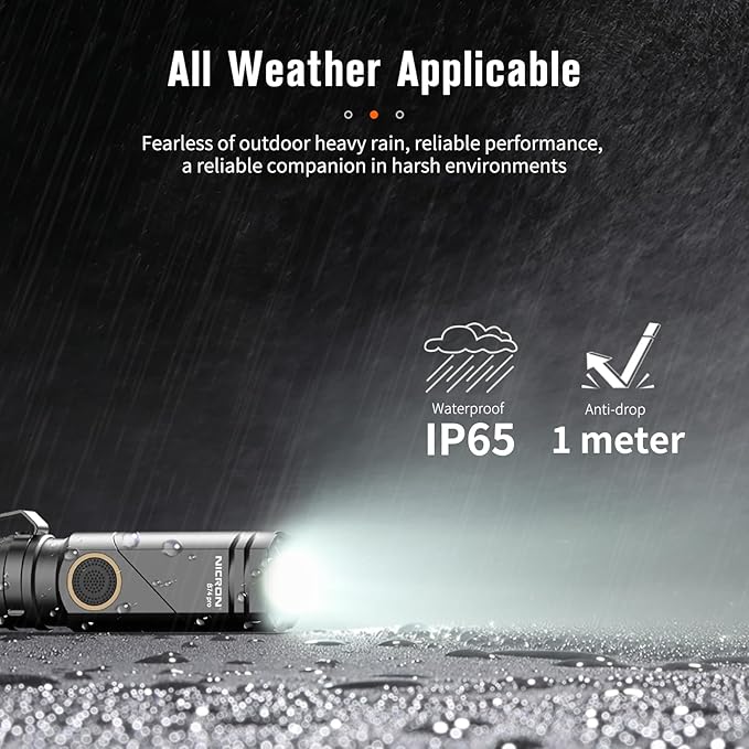 NICRON Rechargeable Flashlights Right Angle 90 Degree B74pro,1000 High Lumens Magnetic for Handfree,IP65 Waterproof Compatiable with AA Battery for Hiking Outdoor Camping Work Emergency.