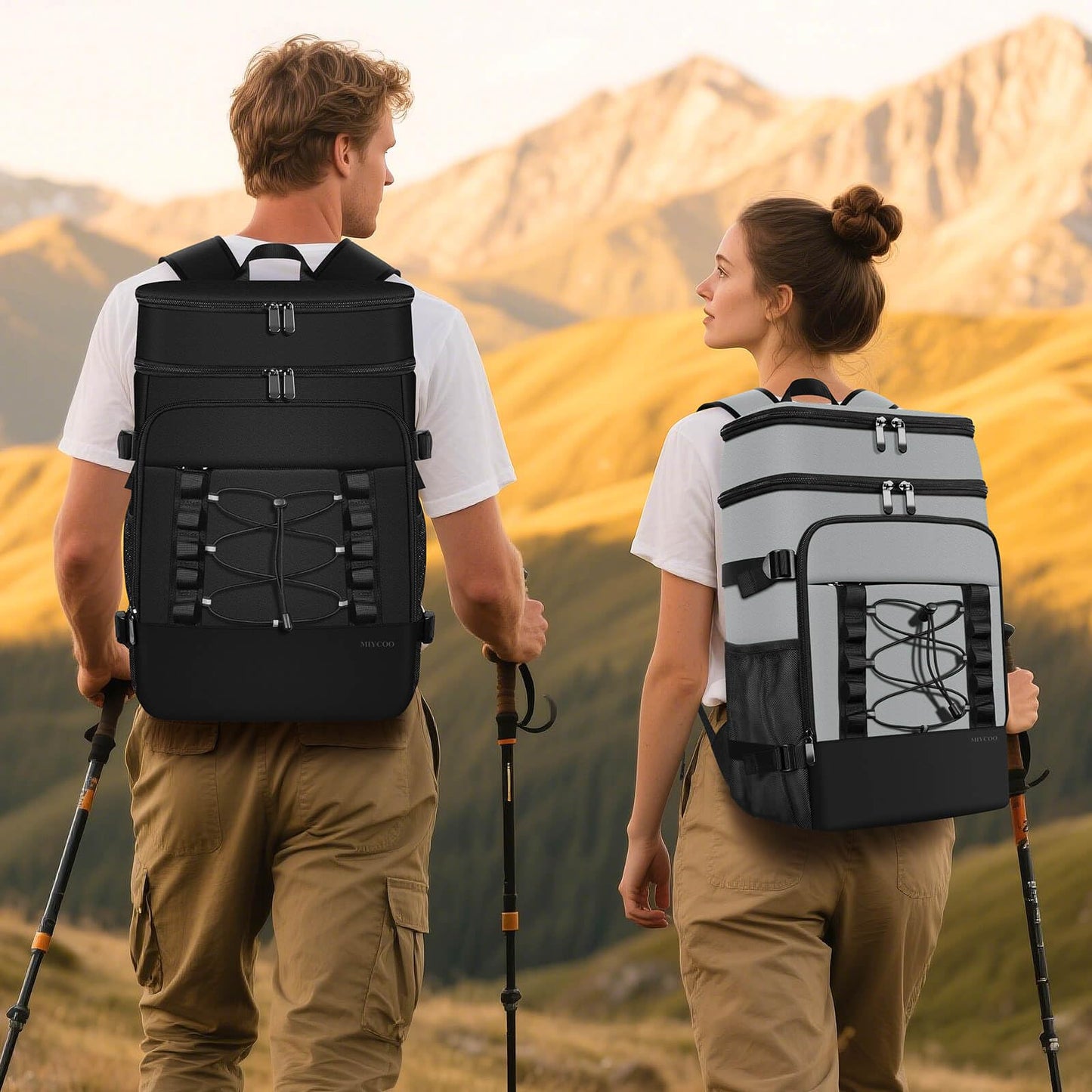 MIYCOO Cooler Backpack for Men Women, 2 Leak Proof Compartments, 40 Cans