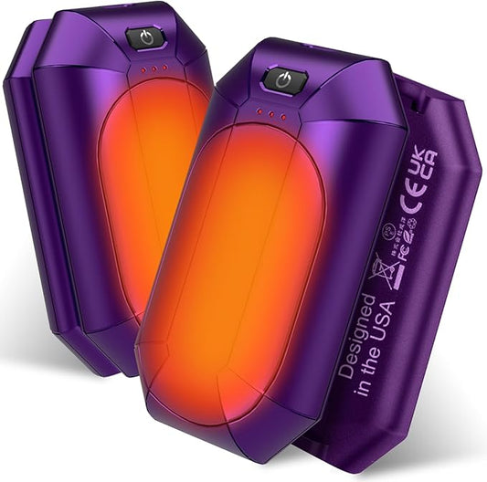 AI Hand Warmers Rechargeable 2 Pack, Portable Electric Rechargeable Hand Warmer, 20Hrs Long Heating Electric Hand Warmer, Gifts for Women, Men, Raynauds, Pain Relief，Camping,Golf,Outdoors,Indoor