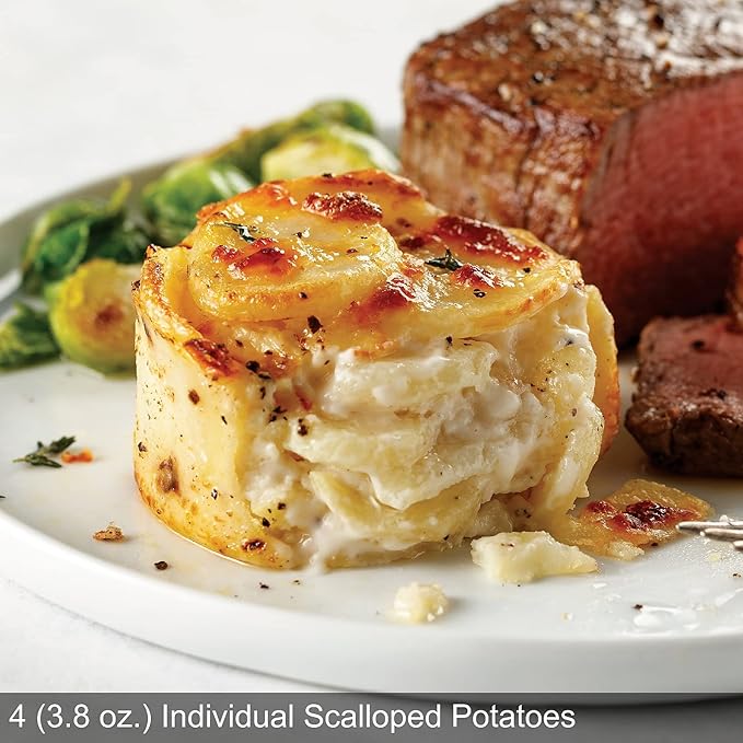 Omaha Steaks Premier Steakhouse Gift Bundle (4x Butcher's Cut Filet Mignons, 4x PureGround Filet Mignon Burgers, 4x Individual Scalloped Potatoes, 4x Individual Chocolate Souffles, 1 jar Omaha Steaks