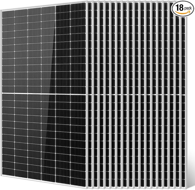 SUNGOLDPOWER 550W Solar Panel 18PCS,Monocrystalline,High Efficiency,IP68 Waterproof for Charing 12V/24V/36V/48V Battery on Roof,Yard,Farm,Marine,on/Off Grid System UL61730(Total 9900W)