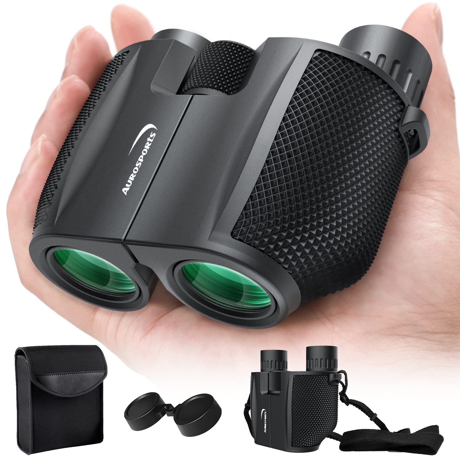 Aurosports 10x25 Compact Binoculars for Bird Watching, Cruise Ship, Travel