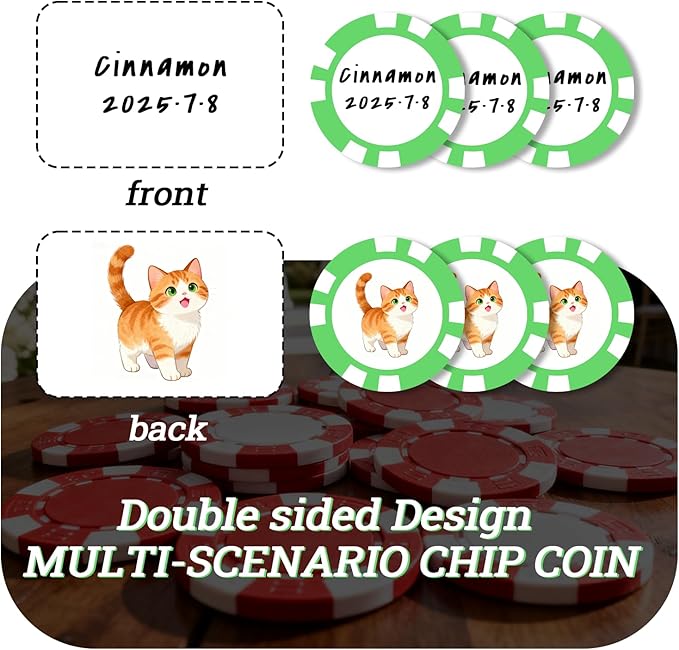 12 Grams Perfessional Customized Clay Poker Chips 30-500 PCS Personalized Casino Chips with Logo & Design 40MM Custom Casino Chips Custom Golf Ball Makers Chips(D)