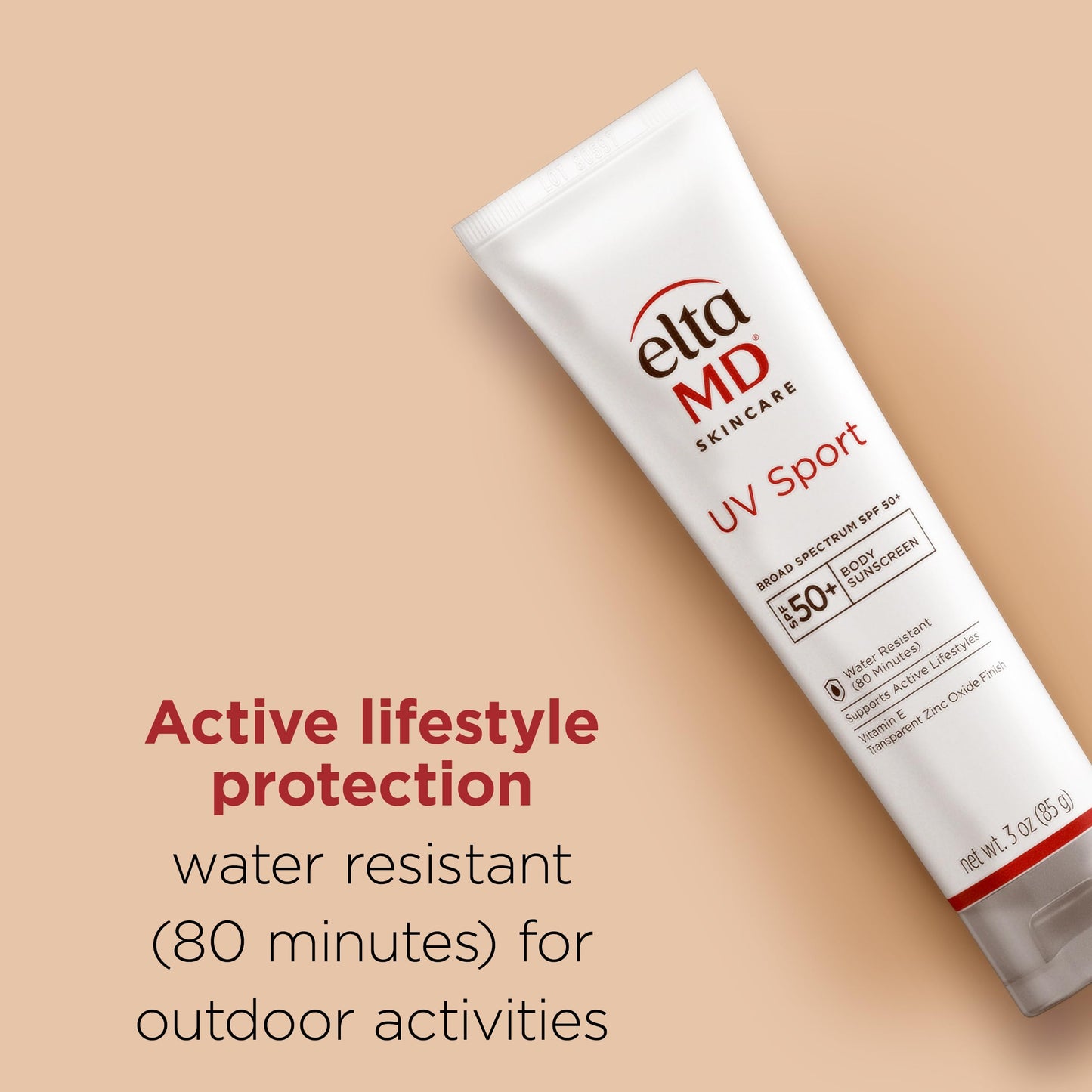 EltaMD UV Sport Sunscreen, Water and Sweat Resistant 80 Min, SPF 50, 3 oz