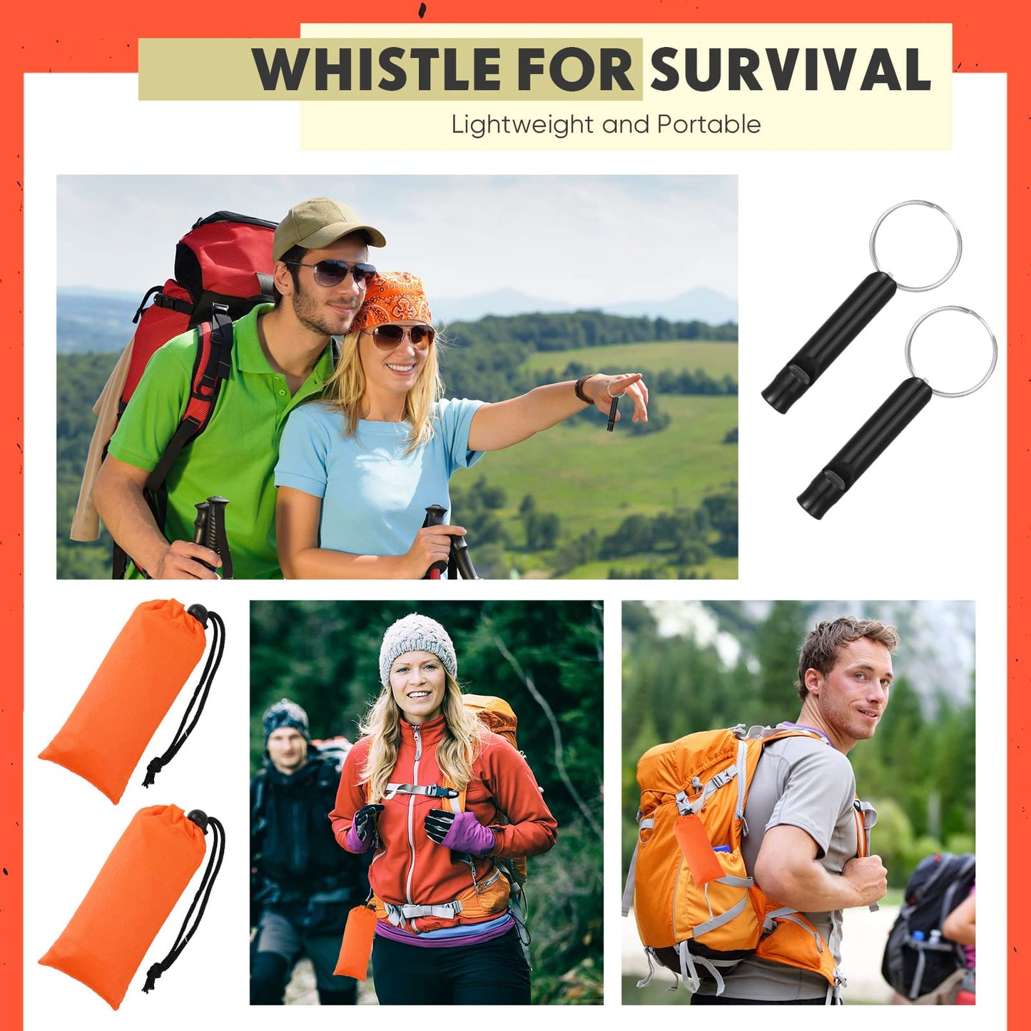 Qunclay 12 Set Emergency Sleeping Bag Survival Bivvy Sack Blanket with Whistles Lightweight