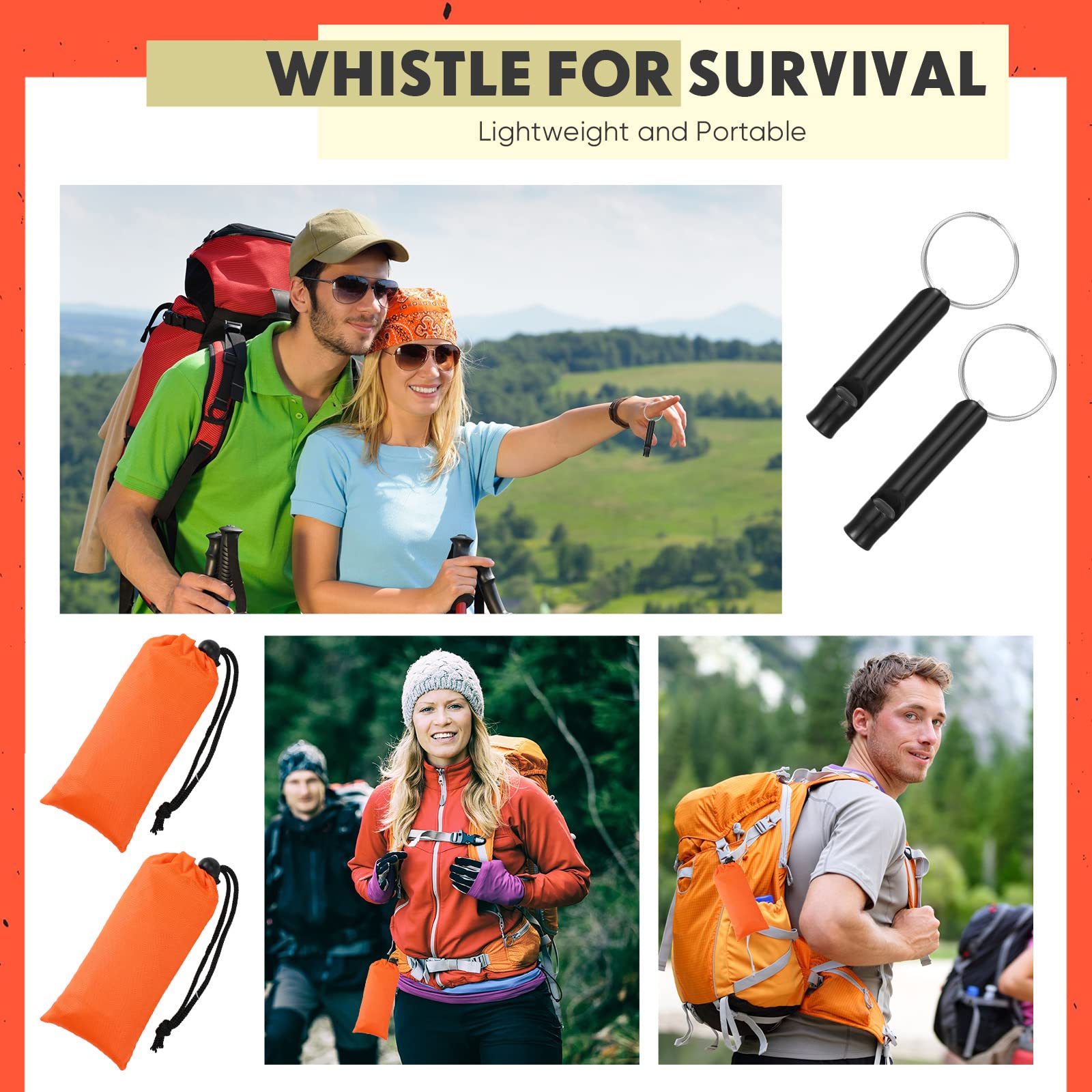 Qunclay 12 Set Emergency Sleeping Bag Survival Bivvy Sack Blanket with Whistles Lightweight