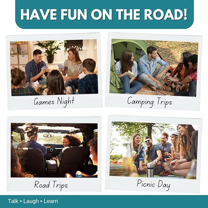 ? WORD TEASERS Road Trip America - Road Trip Game & Conversation Starter - Family Trivia Game About Places to Visit in The United States - Conversation Cards/Travel Car Games - 150 Questions