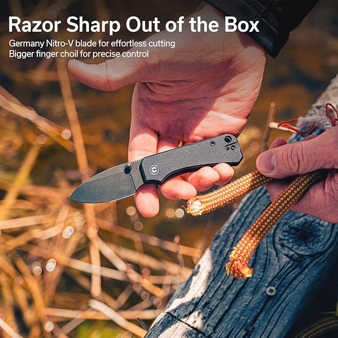 CIVIVI Baby Banter Pocket Folding Knife for EDC, 2.34" Blade Small Knife with Titanium Thumb Stud Opener C19068S-2