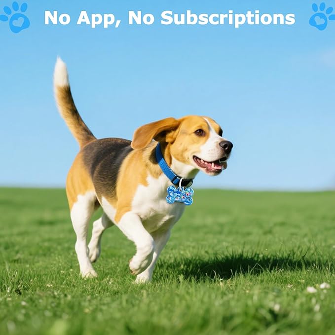 Resin Dog Tags Personalized for Pets with QR Code, Silent Online Editable Pet ID Tags for Medium to Large Breeds Dogs Cats, Scan Alerts & Send Location, No App No Subscription Fee, Hand Made (1.5*1")