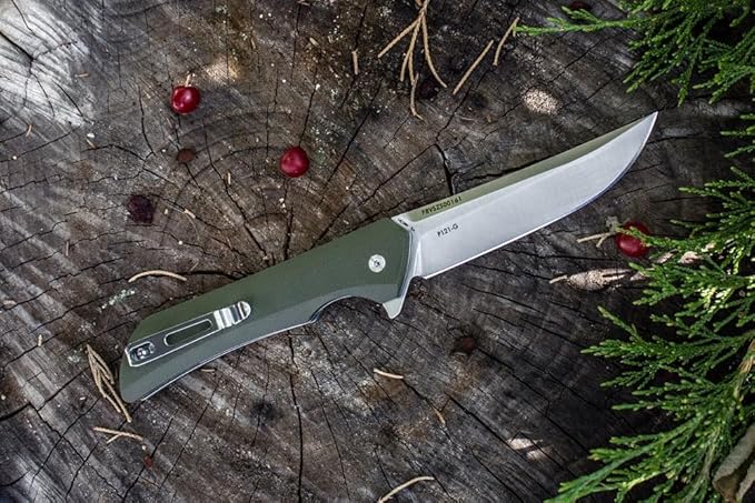 Heavy Outdoor Tactical Folding Pocket Knife for men,14C28N Stainless Steel Blade,G10 Handle,Liner Lock,EDC Hunting Bushcrafting Camping Knives Belt Clip Carry,Microtech Elemental Fishing Hiking,Father Dad Gifts Ruike p121