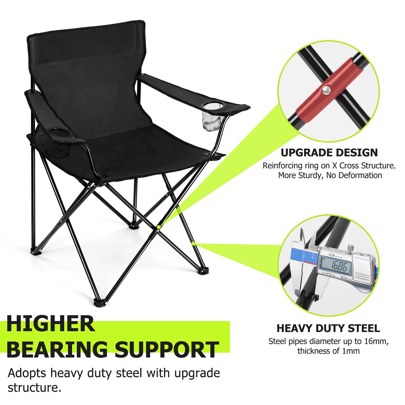 Joyfair Camping Lawn Chairs & Table Set, Large Beach Chairs for Outside
