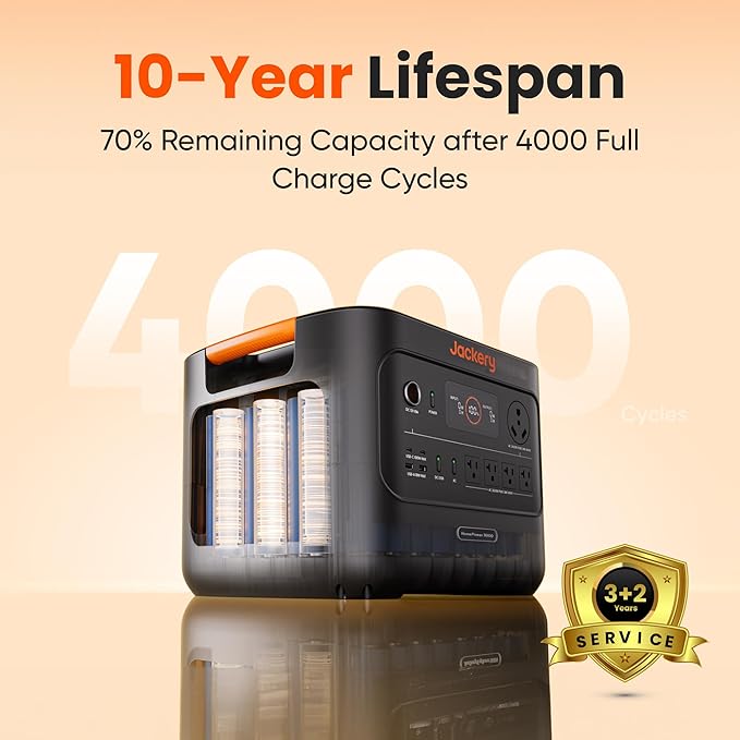 Jackery HomePower 3000 Portable Power Station with Extreme Guard Carrying Bag, 3600W (Surge 7200W) Output, 3072Wh LFP Battery Solar Generator, Essential Backup for Home Use, Power Outage, Emergencies