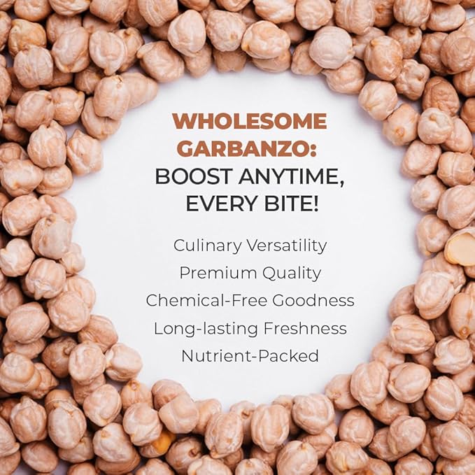 Pride Of India - PACK of 6 - Indian Whole White Garbanzo Beans 10mm - Protein & Fiber Rich Kabuli Chana, 3 Pound Jar