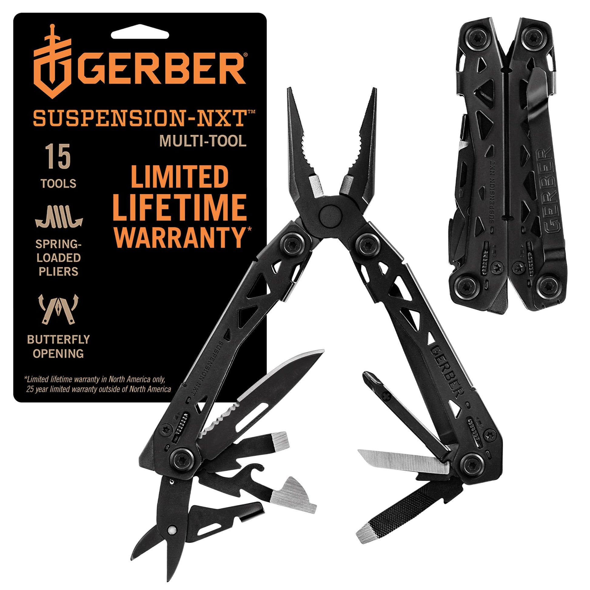 Gerber Suspension NXT 15-in-1 EDC Multitool, Pliers w/ Pocket Knife, Black
