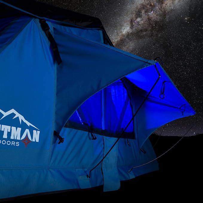 Pittman - 2 Person Rooftop Tent - RTT Roof Top Tent for Truck Camping or Overlanding - Softshell Side Open Design with Telescopic Ladder for Easy Access - Waterproof