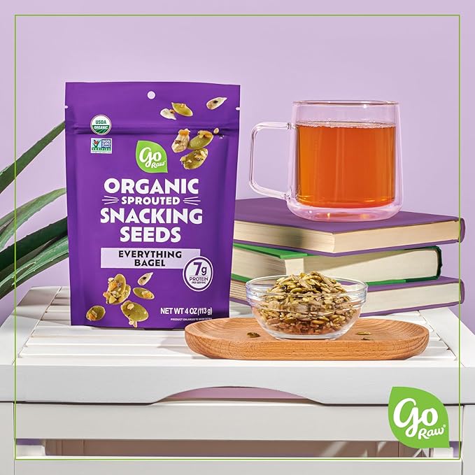 Go Raw Organic Sprouted Everything Bagel Snacking Seeds, 4 oz, 6 Pack, Pumpkin & Sunflower Seeds, Keto, Kosher