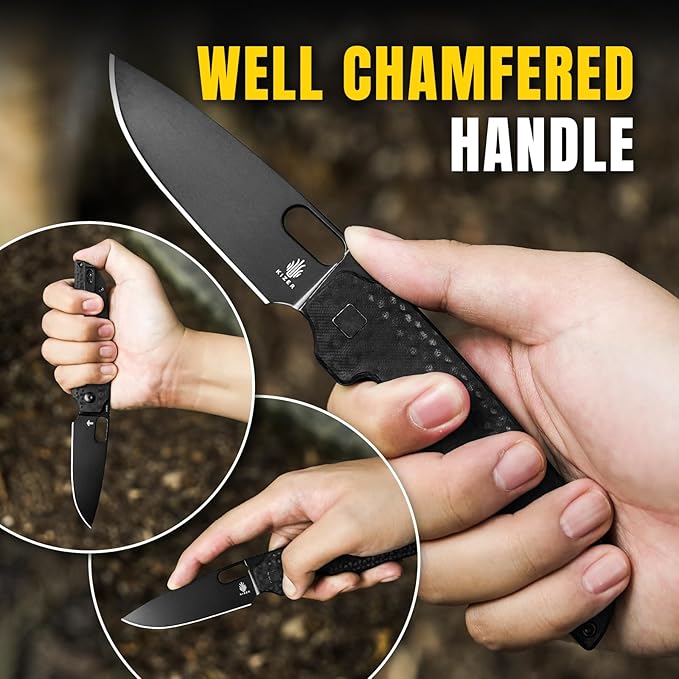 Kizer Varatas Pocket Knife, 3.24” Nitro V G10 Handle Folding Knife, EDC Knife for Men Women, Liner Lock Camping Folding Knives with Pocket Clip, for Survival Hunting V3637A1