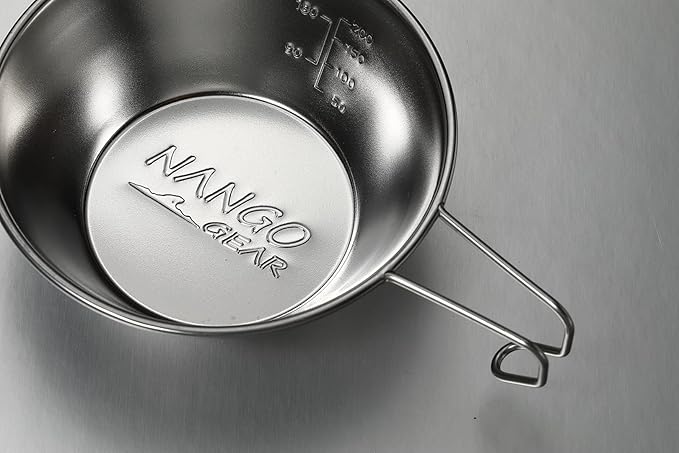 NANGOGEARNANGOGEAR Camping Sierra Cup 310ml 4pcs Set Food Grade Stainless Steel Dishwasher Safe (21112)