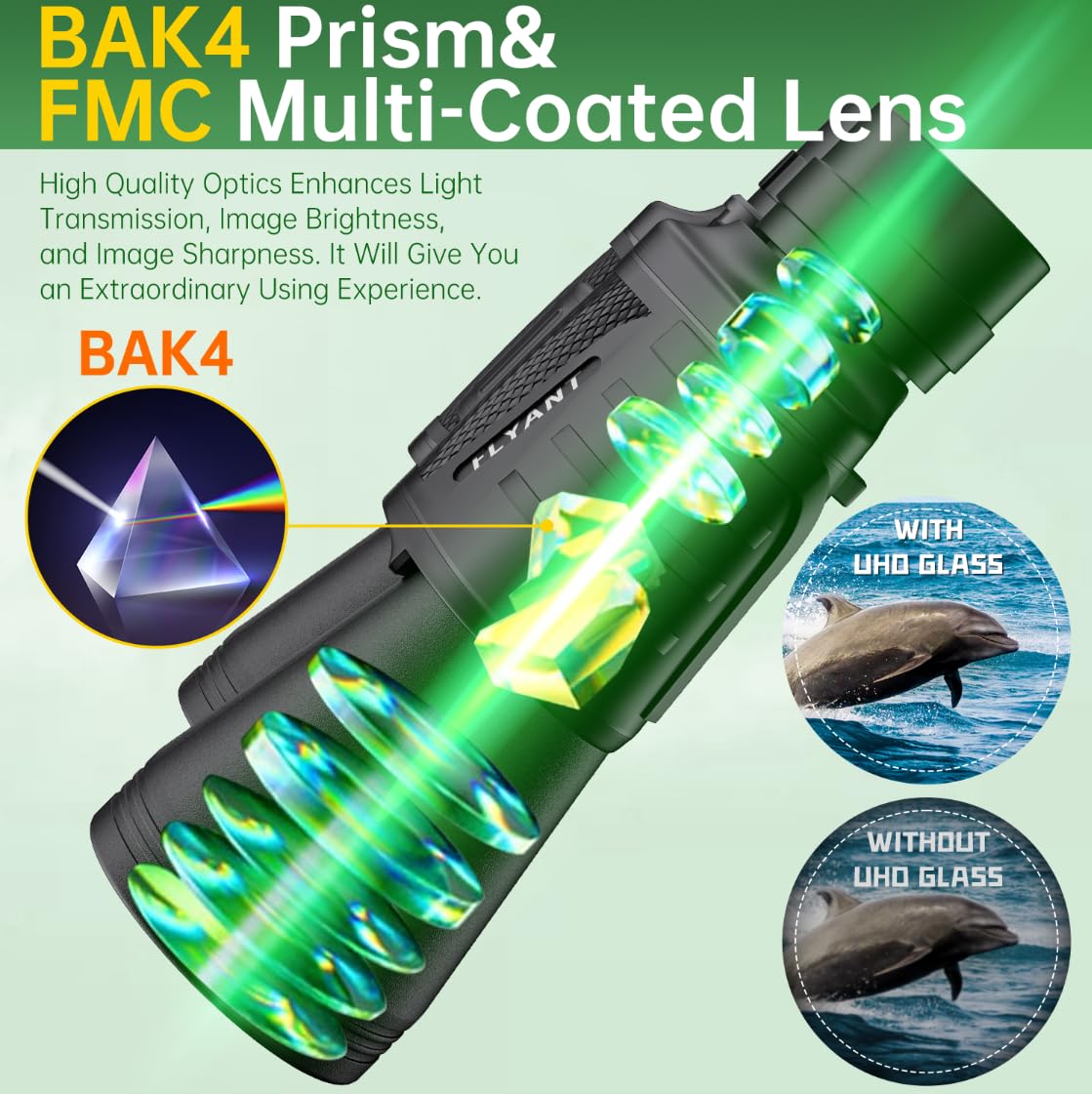 20x50 High Powered Binoculars for Adults, Waterproof Compact Binoculars with Low Light Vision for