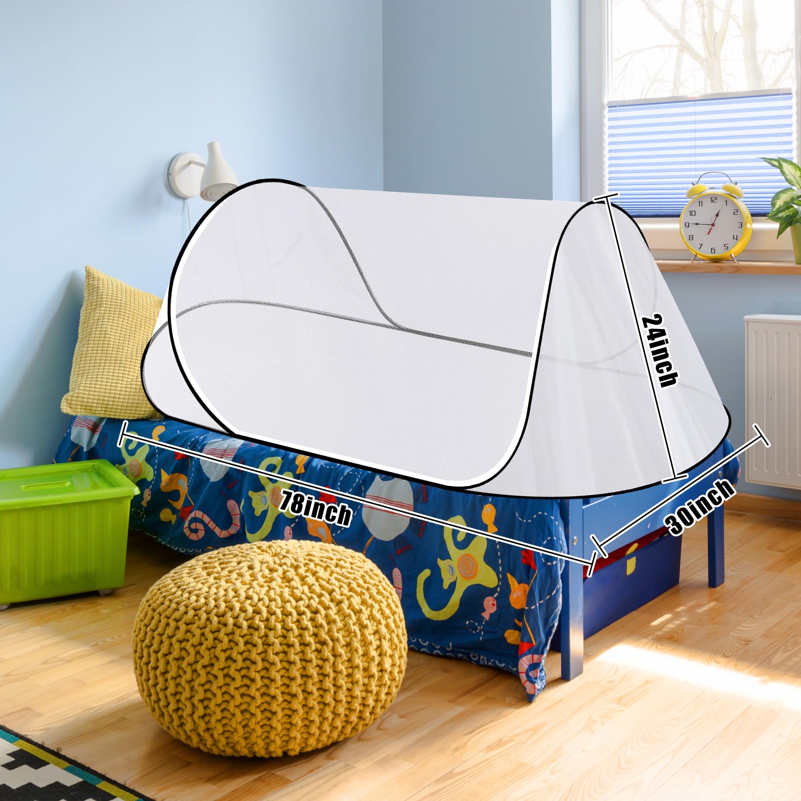 Large Pop Up Mosquito Net Tent, 78*30*24 Inch Portable Foldable Mesh Tent