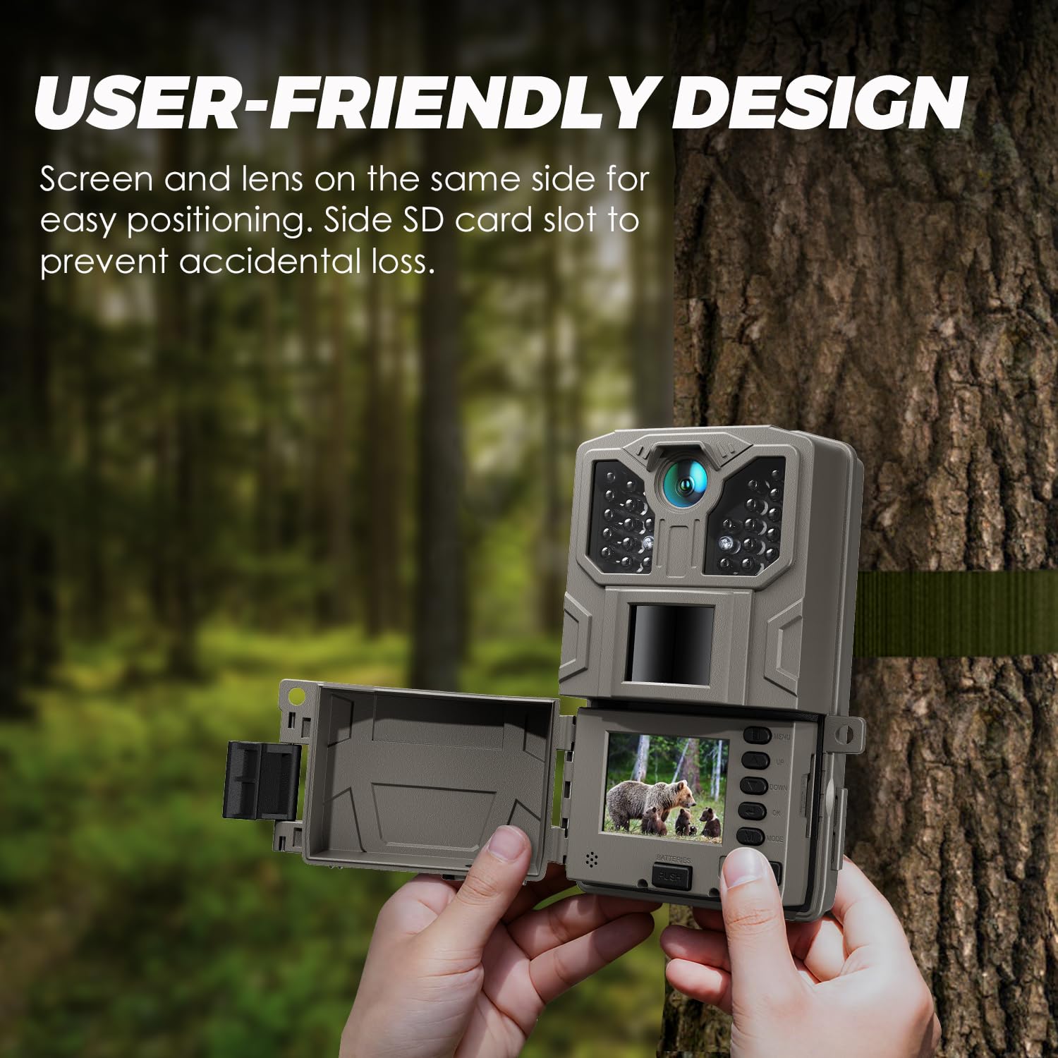 CEYOMUR Trail Camera, 36MP HD Trail Cam with Night Vision Motion Activated