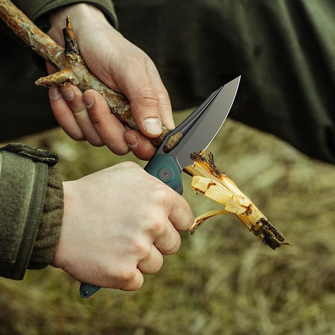 FINTISO Apollo Pocket Knife, 3.3" 14C28N Blade Aluminum Alloy Handle Folding Knife with Liner Lock, EDC Knife with Pocket Clip for Camping, Survival, Hunting, Unique Gift for Men Women