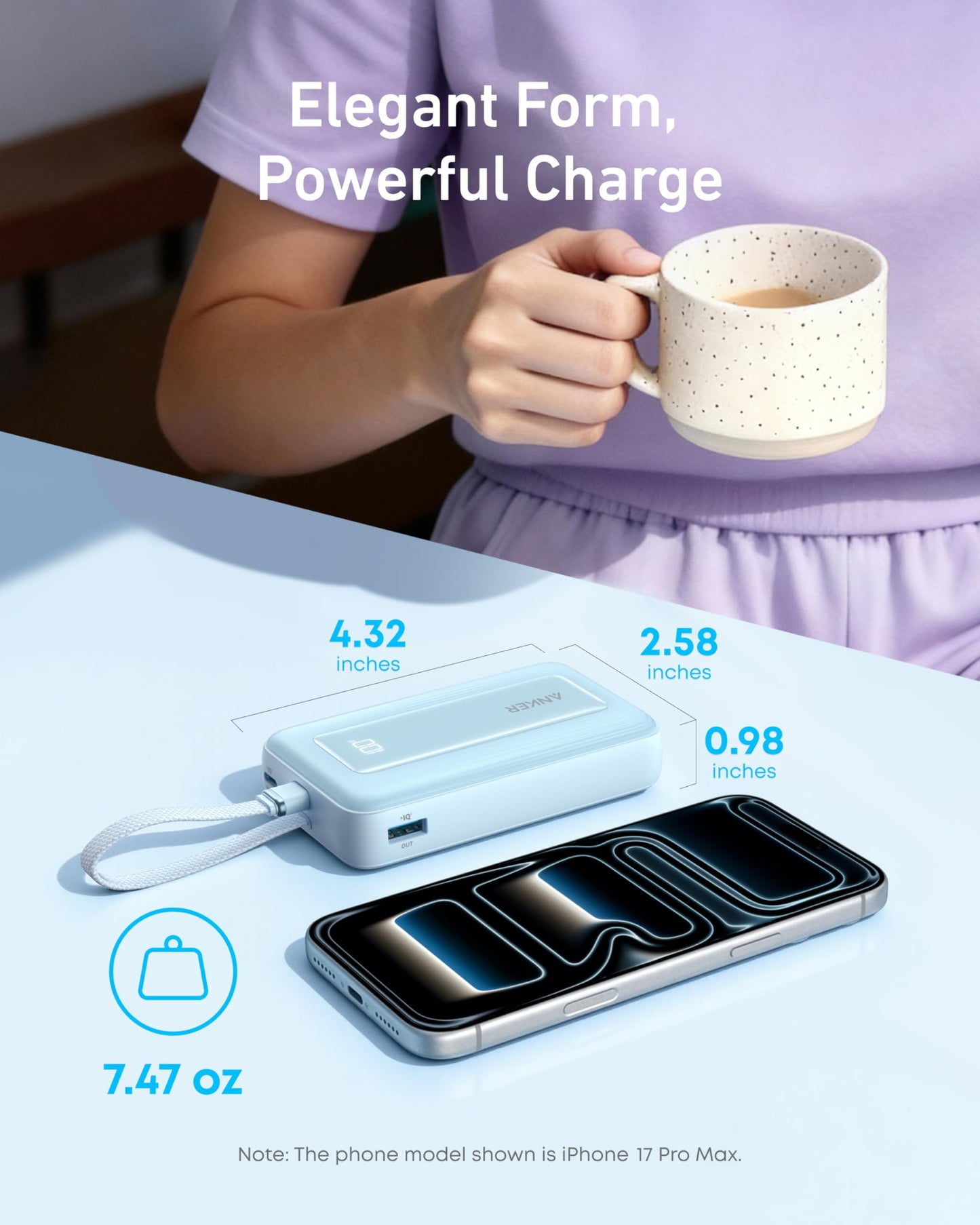Anker Power Bank,10,000mAh 30W with USB-C Travel Essential Portable Charger