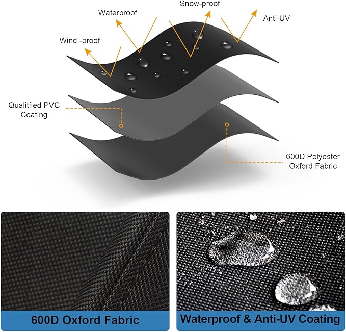 Grill Cover for Weber Spirit 200 and 300 Series for Outdoor Grill, 52 Inch 600D Waterpoorf BBQ Cover, Waterproof Weber 7106 Fade Resistant Barbecue Cover