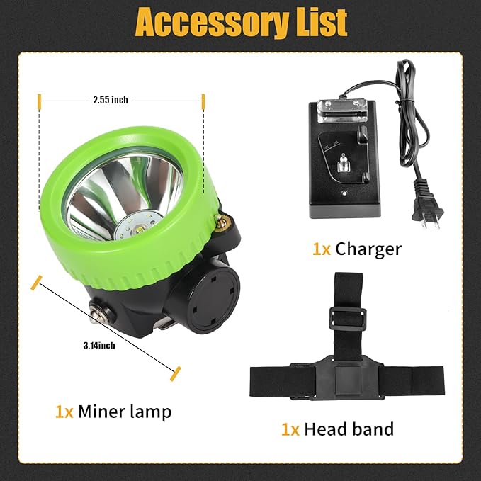 Rechargeable Mining Headlamp with 7 LEDs, Explosion-Proof Cap Light for Coon Hunting, Hard Hat Helmet Flashlight for Mining, Fishing, Hiking, Outdoor Night Work, Waterproof Headlight