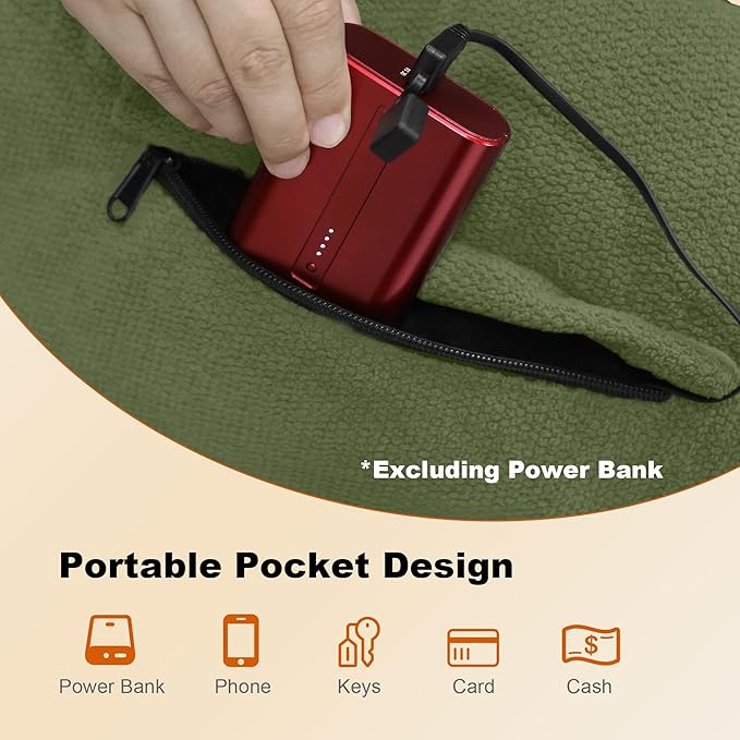 MDSTOP Heated Hand Warmer Pouch, Hand Warmers Rechargeable, Portable Electric Heated Hand Muff, Heated Gloves for Women, Men, Kids, Hunting,Fishing,Camping,Golf & Xmas Gifts（No-Battery）