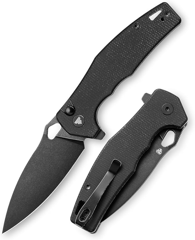 Pocket EDC Knife for Men, Camping Folding Knife with Clipï¼?3.16" Sandvik14C28N Steel Blade，Micarta Handle，Corvus-04B
