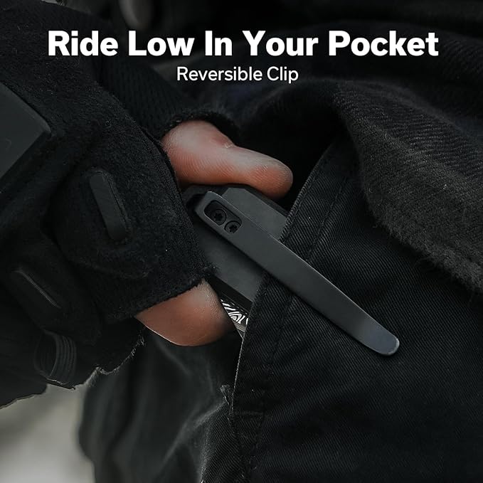 CIVIVI Neurohaptic Pocket Knife for EDC, Folding Knife with 3.74'' Damascus Blade Carbon Fiber & G10 Handle, Reversible Clip, Gift for Men Women C23080-DS1