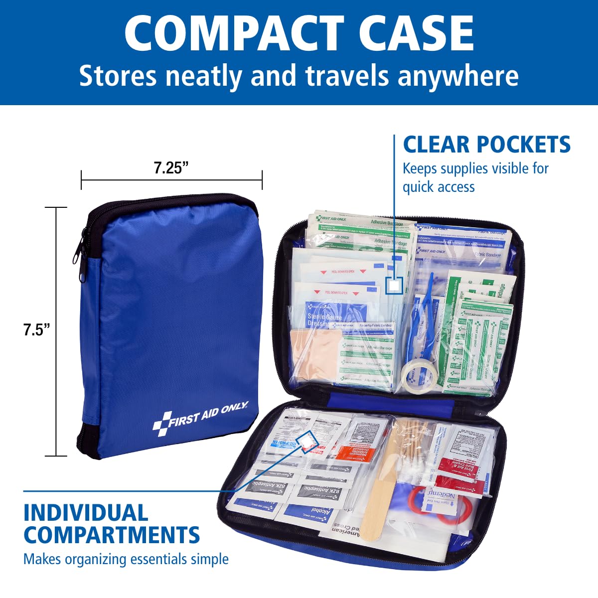 First Aid Only 298 Piece All-Purpose Emergency First Aid Kit for Home, Office, Car, Apartment
