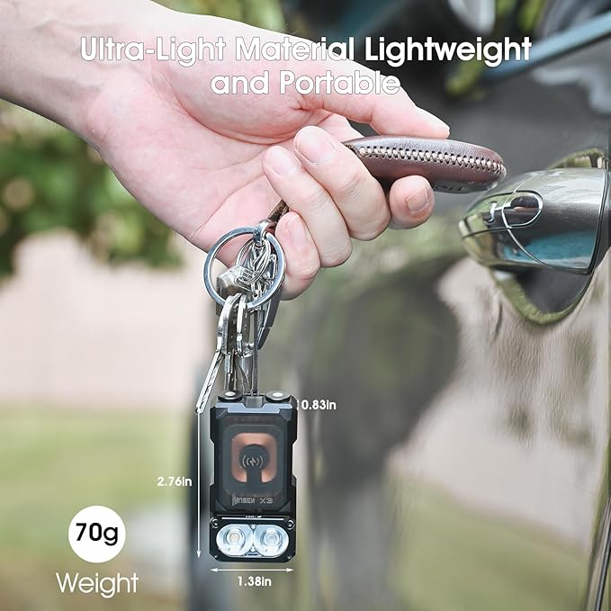 WUBEN X3 Mini Rechargeable Flashlight with Charging Base 180 Degree EDC Keychain Flashlight Twist Ip65 Waterproof Magnet Pocket Flashlight 10 Mode Type-C Lanyard for Camping, Outdoor,Inspection, Gift