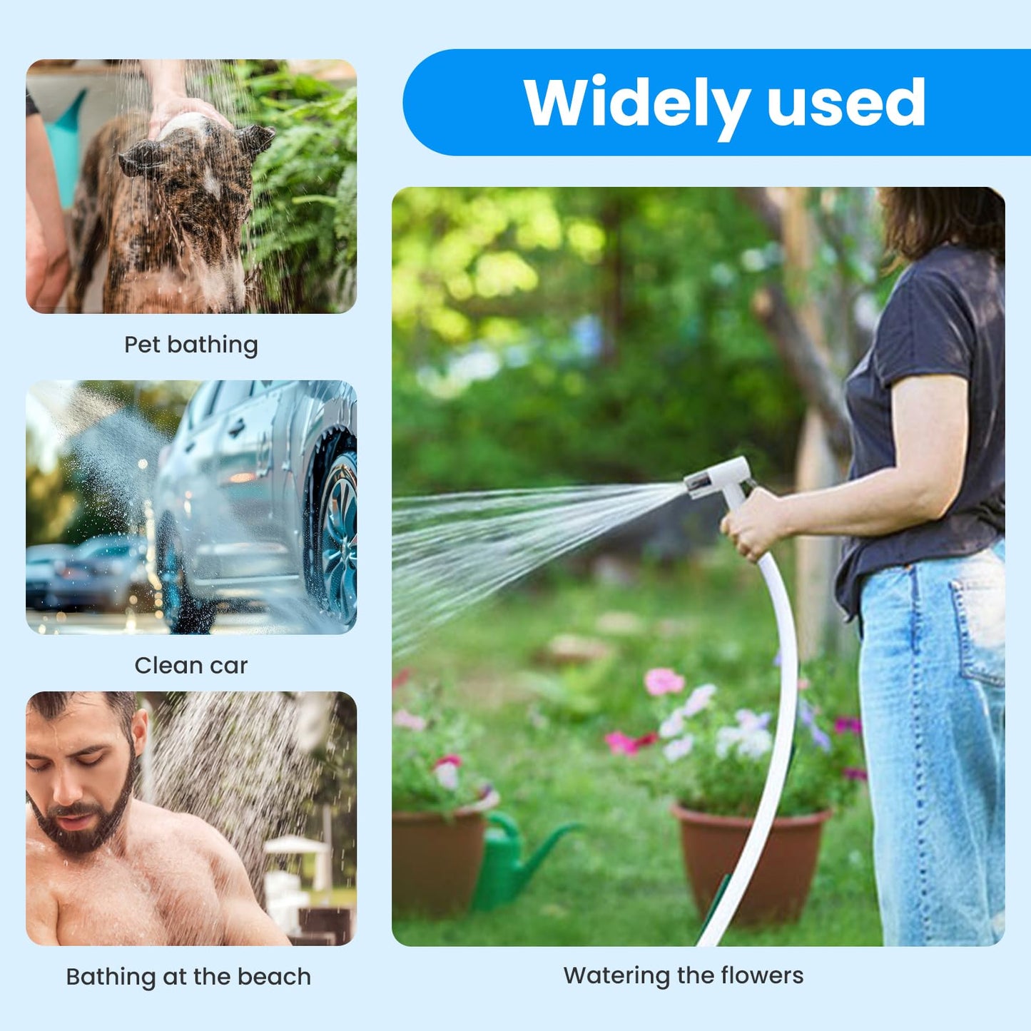 Ann Katy Portable Camping Shower Pump,Rechargeable Electric Outdoor Shower