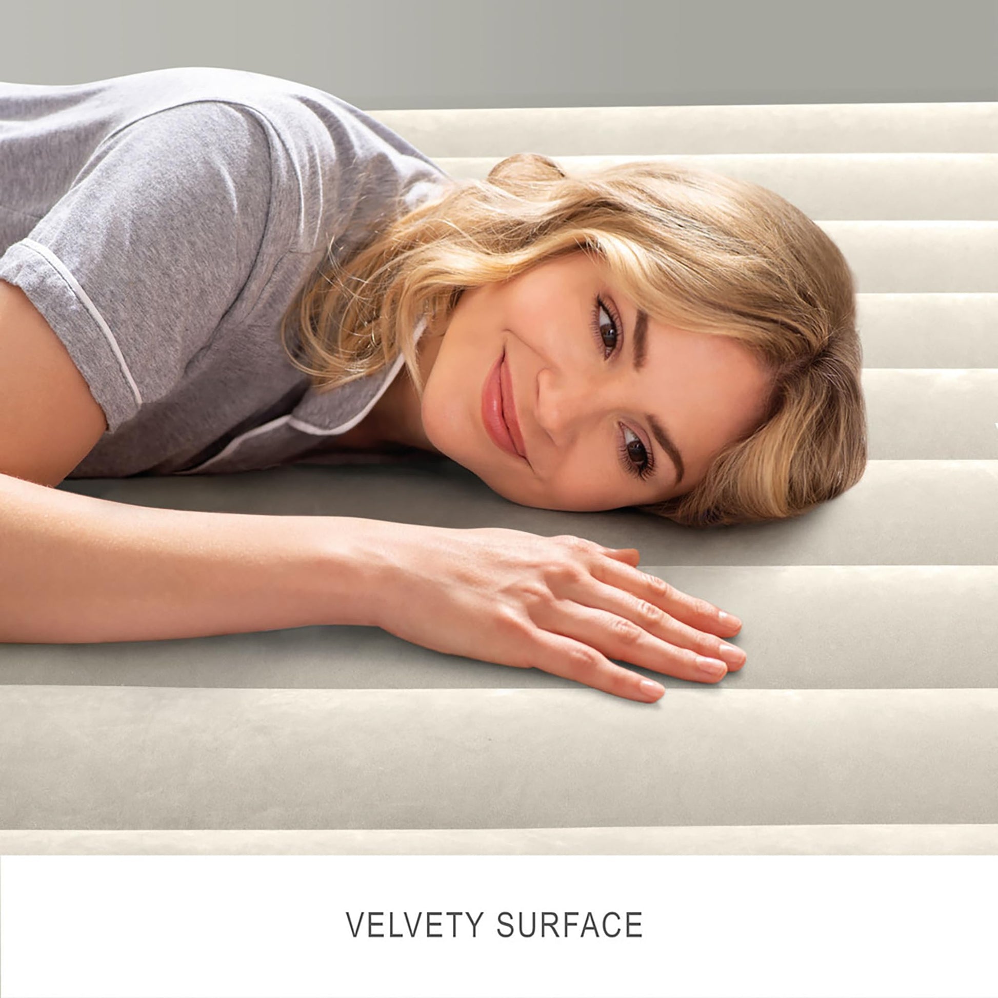 Intex 64103E Dura-Beam Standard Single-High Air Mattress: Fiber-Tech - Queen Size - 10in Bed Height