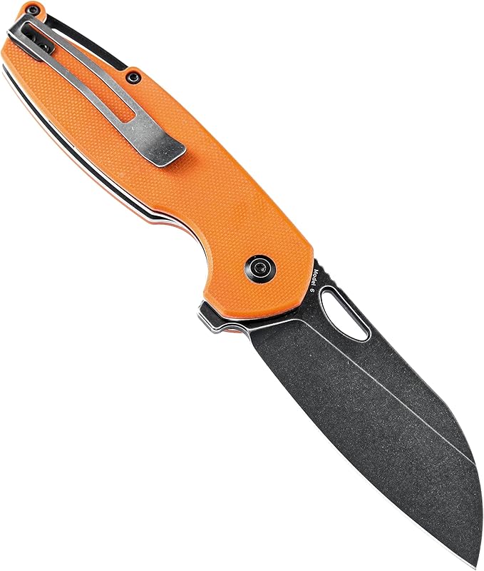 KANSEPT Model 6 Pocket Folding Knife, 3.1'' 154CM Material Orange G10 Handle Everyday Carry Folding Knife T1022A4