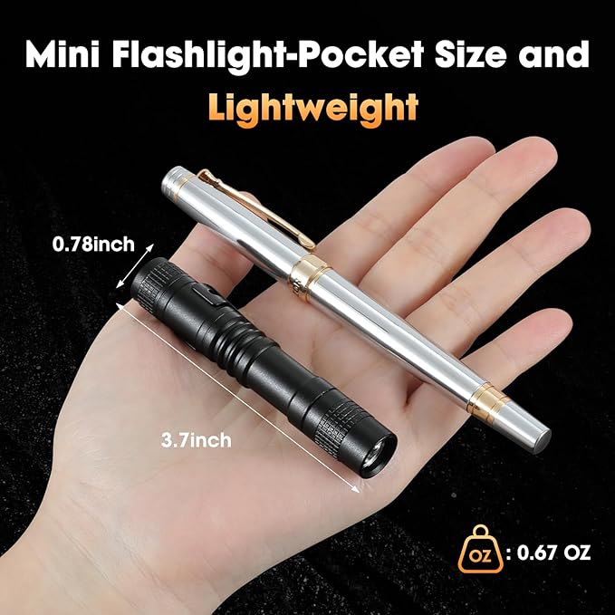 Pen Light Flashlight 10 PCS, LED Pocket Small Flashlight Torch with Clip, Mini Penlight Handheld Insepction Lights for Oudoor Camping Emergency