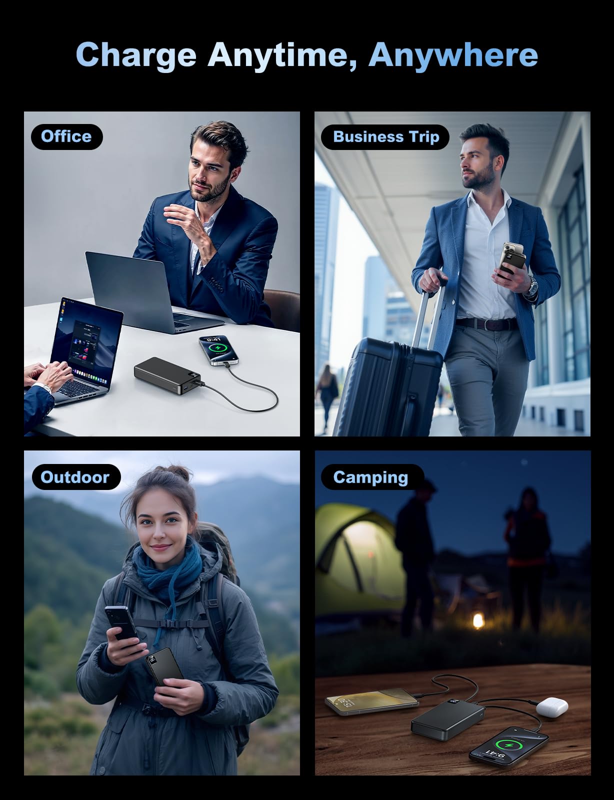Portable Charger 56800mAh, 22.5W Fast Charging Power Bank with LED Display