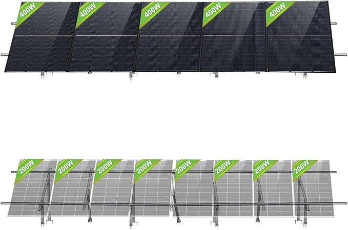 ECO-WORTHY Solar Ground Mount Adjustable Solar Panel Mounting Brackets System for 5pcs 400W/6pcs 300W/8pcs 200W Solar Panels, Ideal for Large - Scale Installations,Sites,Sheds and Farms Ground Mount