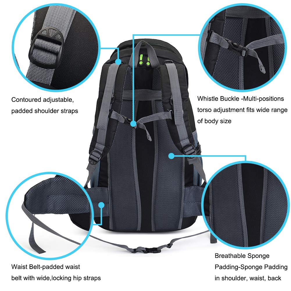 RuRu monkey 50L Hiking Backpack, Outdoor Camping Backpack, Travel Backpacking Backpack for Women Men