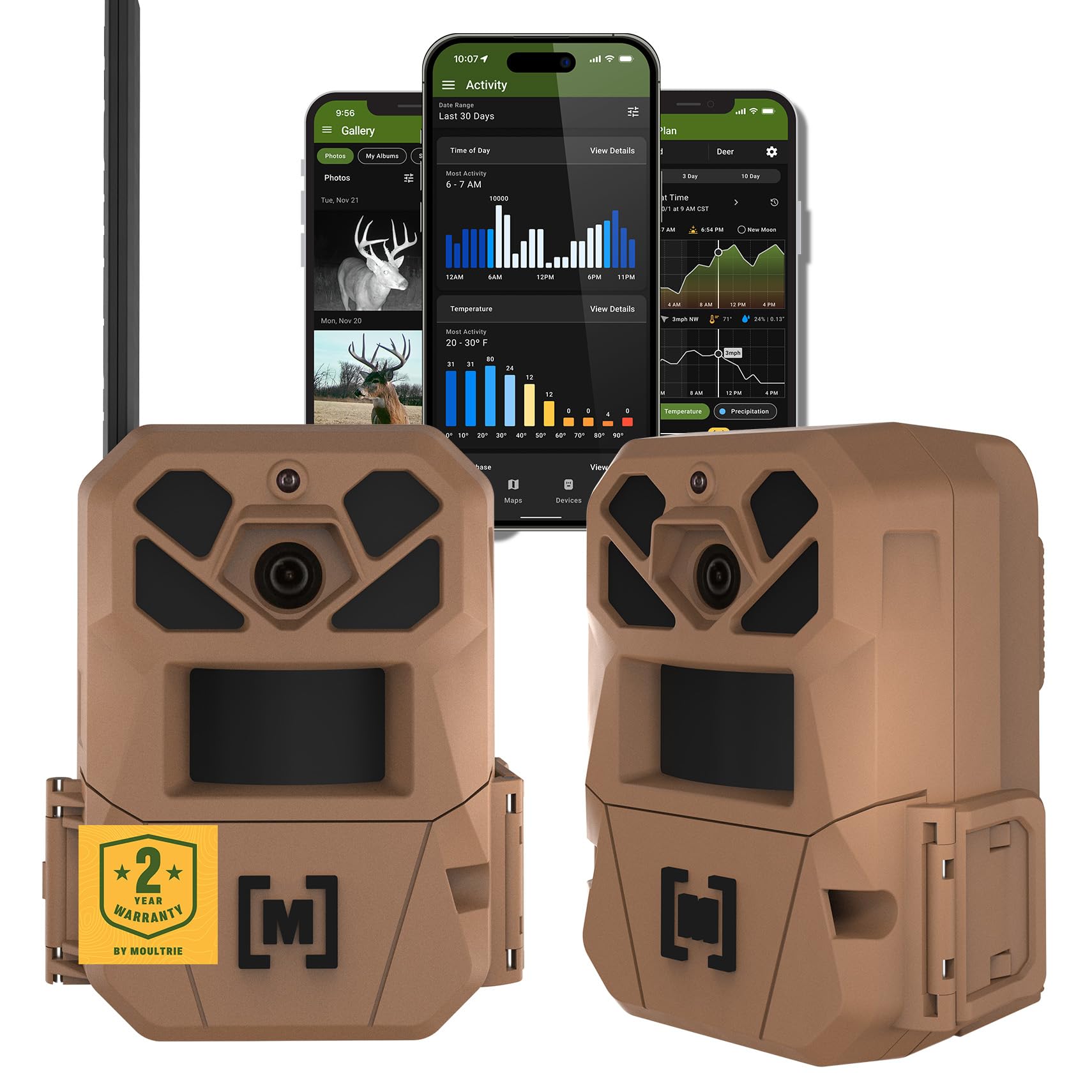 Moultrie Edge 3 Cellular Trail Camera - 2-Pack, 40MP, 0.5s Trigger