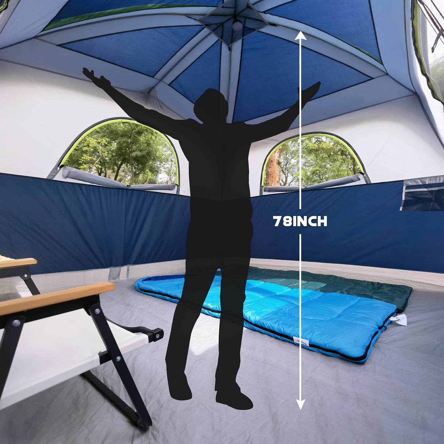 UNP 6 Person Tents for Camping Waterproof Family Cabin Tent with Rainfly