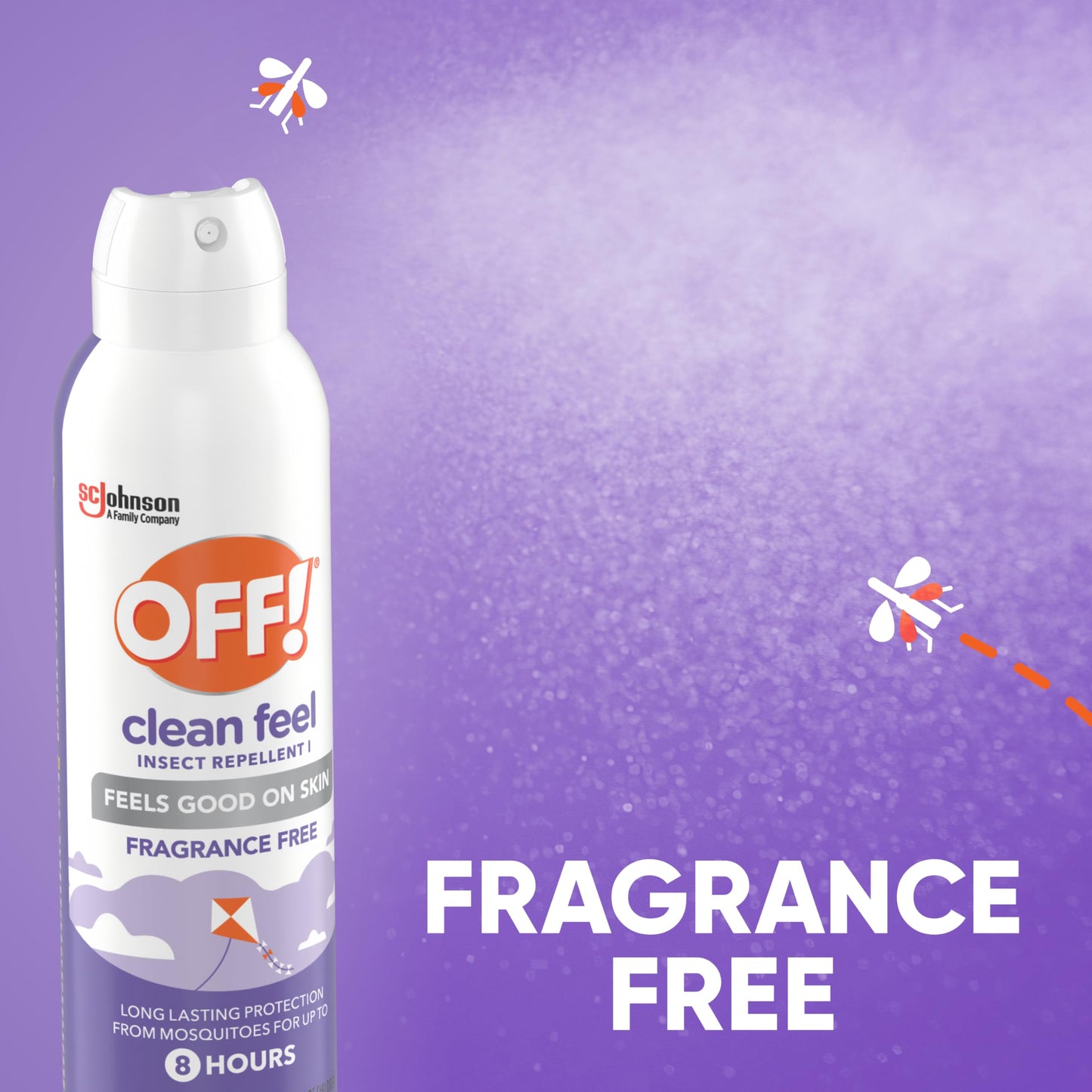 OFF! Clean Feel Insect Repellent Aerosol with 20% Picaridin - Long-Lasting DEET-Free Protection