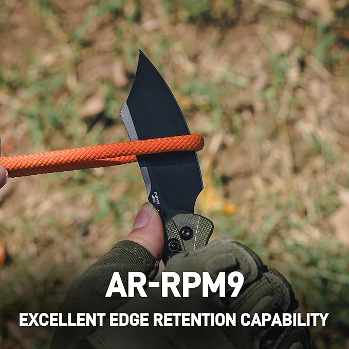 ARTISANCUTLERY Simoon Folding Knife, 3.47" AR-RPM9 Steel Blade G10 Handle Pocket Knife with Recoil Lock V2, EDC Knives for Men Women Camping Hiking(ATZ-1882 Black)