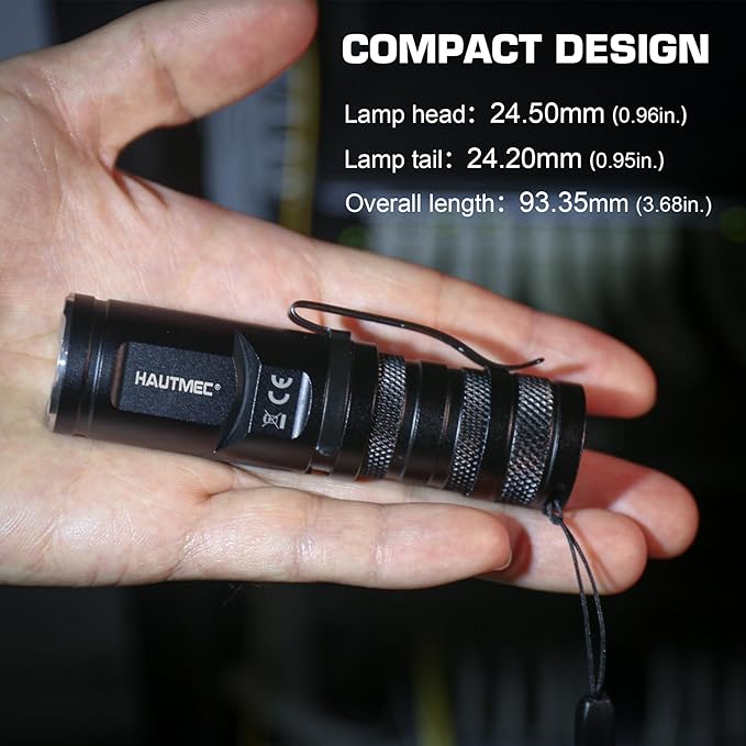 HAUTMEC 1400 Lumen Rechargeable Flashlights LED EDC Flashlight with 90 Degree Flashlight Swivel Head 5 Modes Pocket Flashlight Magnetic Base for Camping, Working, Outdoor, Hiking, Emergency