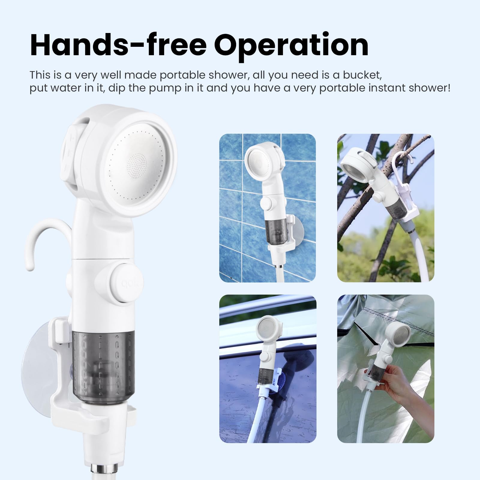 Ann Katy Portable Camping Shower Pump,Rechargeable Electric Outdoor Shower